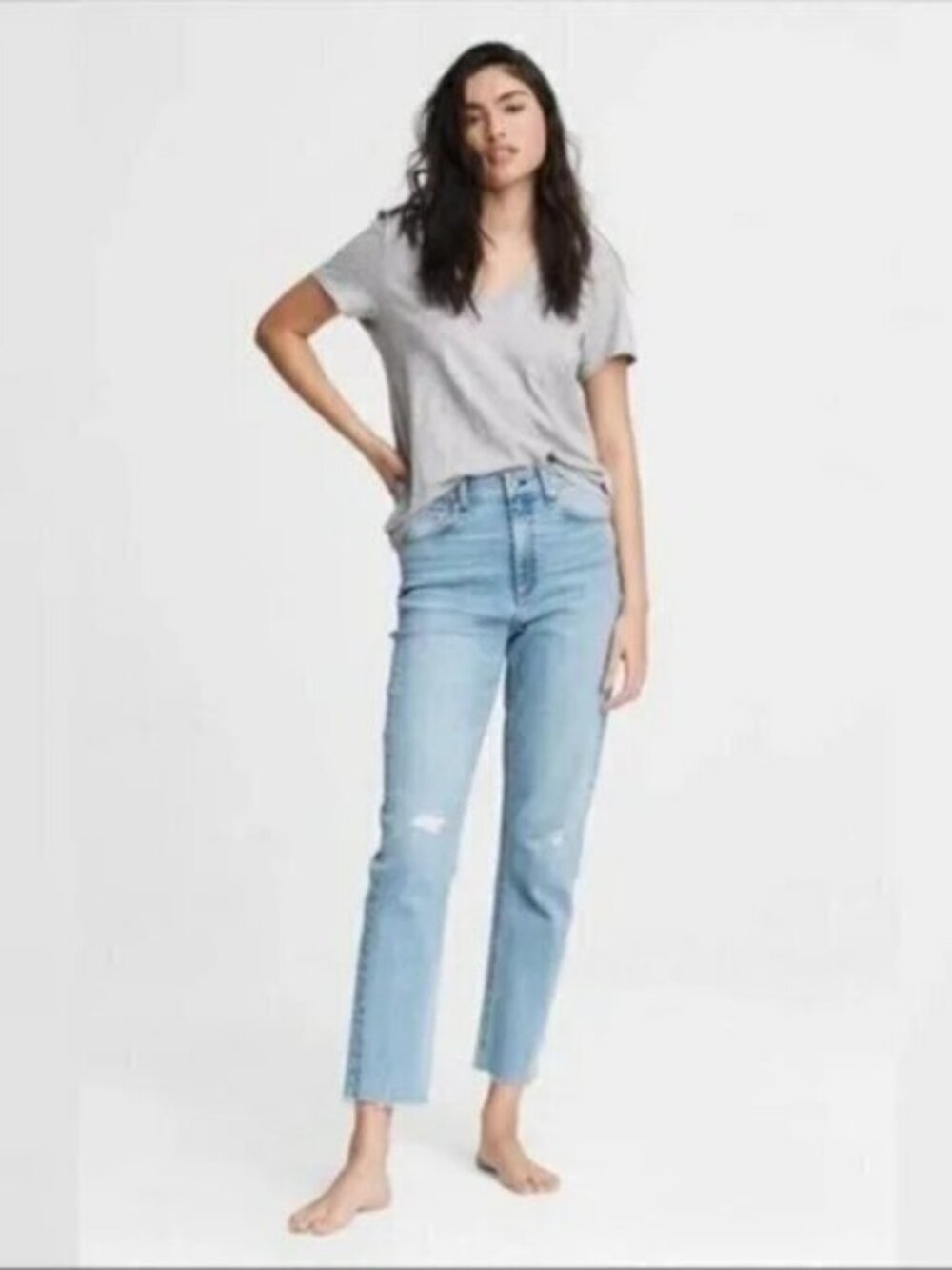 Rag & Bone Nina High-Rise Ankle Cigarette Skinny Distressed Starway - Size 26